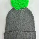 JunaydBeanie-Charcoal-GreenPomPom17042304